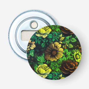 Décapsuleur Couleurs uniques d'impression florale vintage