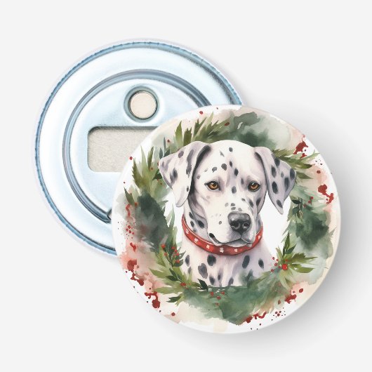 Décapsuleur Coupe festive de la couronne de Noël dalmate (Devant)