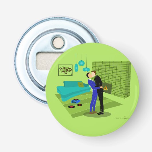 Décapsuleur Couple gay rétro dans l'amour (Devant)