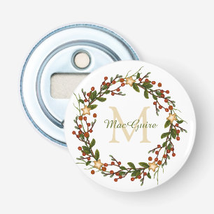 Décapsuleur Couronne de Noël avec monogramme initial