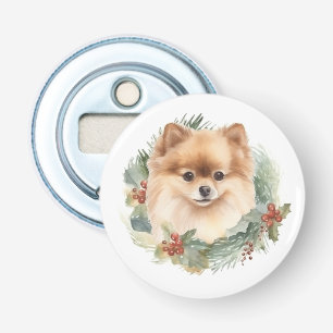 Décapsuleur Couronne de Noël festive de Pomeranian