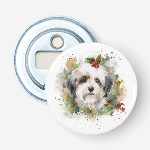 Décapsuleur Couronne de Noël festive du chien Havanais