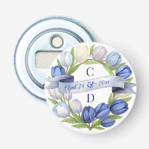 Décapsuleur Couronne de tulipes à l'aquarelle élégante Mariage