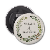 Décapsuleur Couronne feuillage rustique fête de mariage d'hive (Devant)