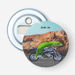 Décapsuleur Coutume Gecko Rider sur Motorcycle Desert Highway