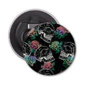 Décapsuleur Crânes et Roses Ombre | Gothique Glam Pastel Grung (Devant)