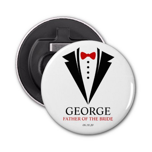 Décapsuleur Cravate Bow Tuxedo "Père de la mariée" Personnalis (Devant)