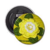 Décapsuleur Cristal Jaune Rose Vert Feuille Crochet Imprimer (Devant)
