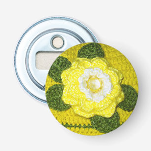 Décapsuleur Cristal Jaune Rose Vert Feuille Crochet Imprimer