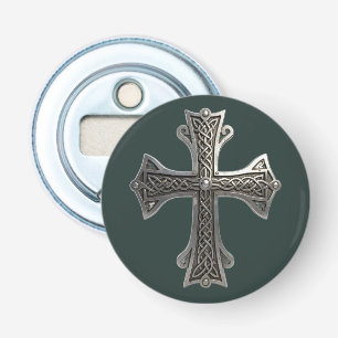 Décapsuleur Croix celtique en argent ornée avec motif de nœud