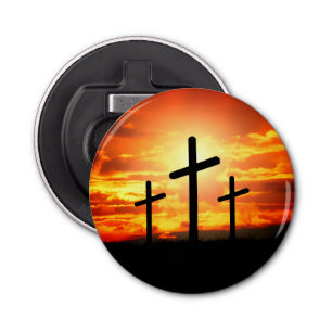 Décapsuleur Croix, Coucher de soleil Silhouettes Peinture-6713