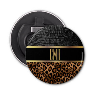Décapsuleur Cuir et léopard monogrammes