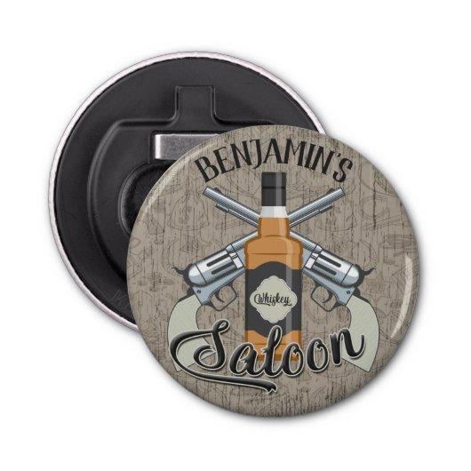 Décapsuleur Custom Cowboy Revolver Gun Whiskey Saloon (Devant)