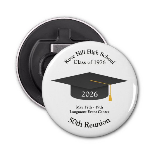 Décapsuleur Custom Grad Cap Reunion Keepsake Bottle Opener (Devant)