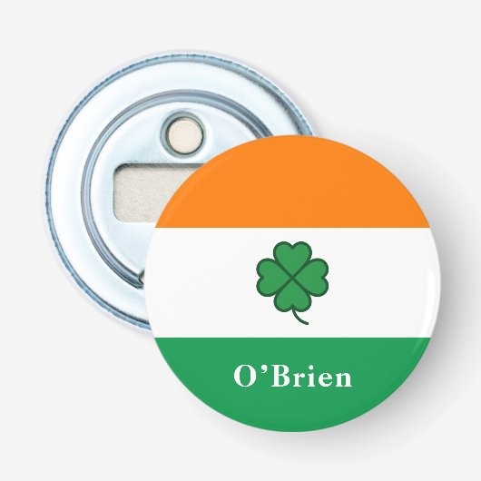 Décapsuleur Custom Irish Flag Bottle Opener with Last Name (Devant)