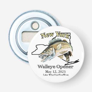 Décapsuleur Custom Lake et Date New York Walleye Opener