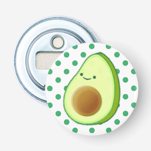 Décapsuleur Cute Avocado Dessin Pois verts (Devant)