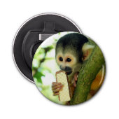 Décapsuleur Cute Baby Squerrl Monkey Eating a Wafer Biscuit (Devant)