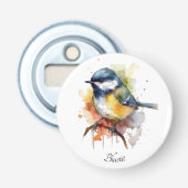 Décapsuleur Cute Bluetit sur une branche, personnalisé (Devant)