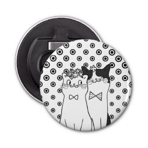 Décapsuleur Cute Dotty Chats Couple en amour