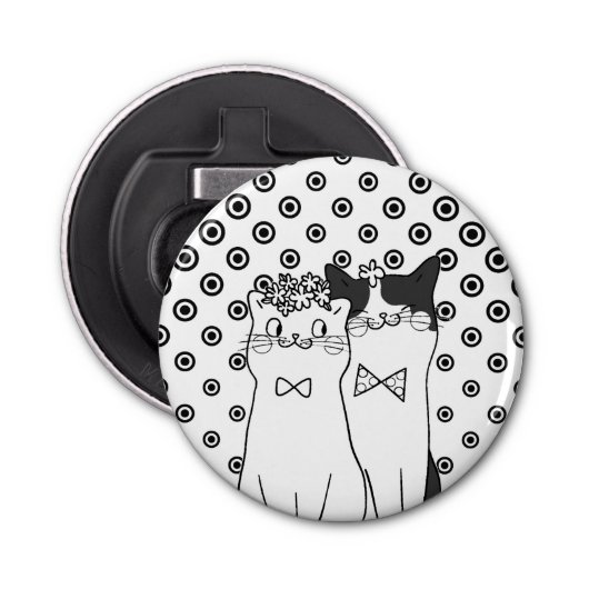 Décapsuleur Cute Dotty Chats Couple en amour (Devant)