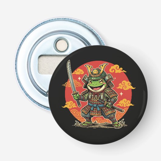 Décapsuleur Cute Frog Samurai Cartoon Animal Warrior Design (Devant)