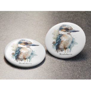 Décapsuleur Cute Kookaburra sur une branche peinte en aquarell