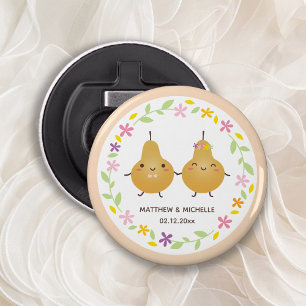 Décapsuleur Cute Parfait Paire Floral Peach Rose Mariage Faveu