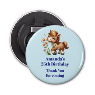 Décapsuleur Cute Pony Manger Daisées Anniversaire Merci