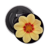 Décapsuleur Dahlia jaune sur Floral noir (Devant)