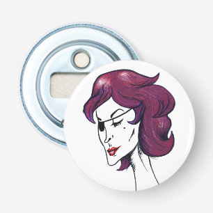 Décapsuleur Dame pirate violette Femme aux cheveux violets Des