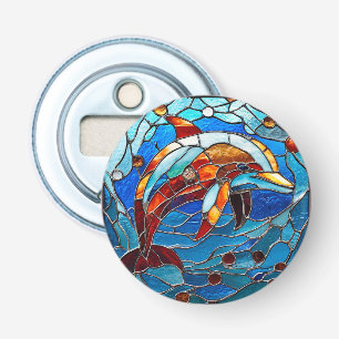 Décapsuleur 🌊Dauphin de verre coloré Mosaïque d'océan Art🌊