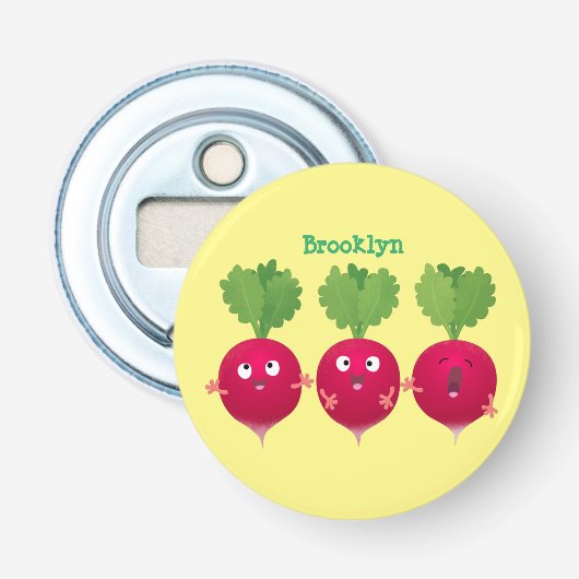 Décapsuleur Des radis mignons chantant des légumes de dessin a (Devant)