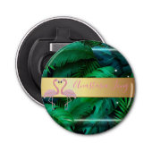 Décapsuleur Design moderne, Feuilles Tropical Palm, Rose (Devant)