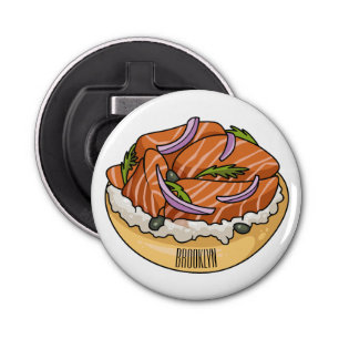 Décapsuleur dessin animé de bagel saumon