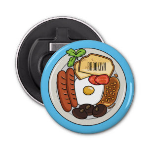 Décapsuleur dessin animé du petit-déjeuner anglais