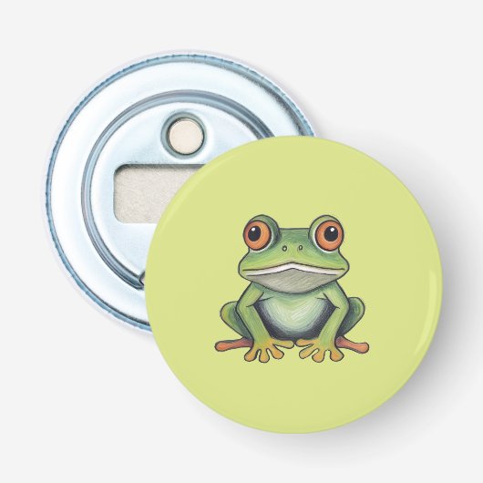 Décapsuleur Dessin de grenouille au crayon de couleur (Devant)
