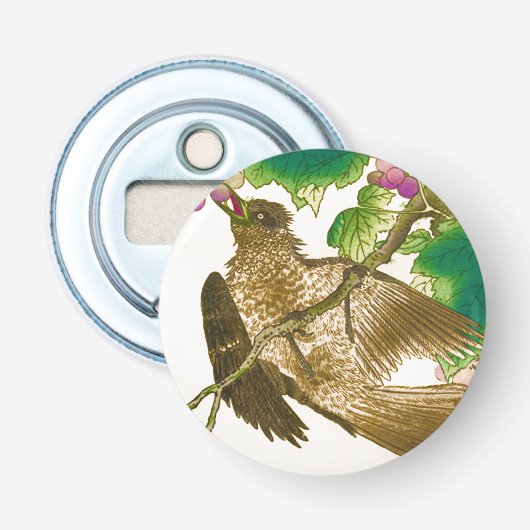 Décapsuleur Dessin japonais de Jay sur une vigne de raisin (Devant)