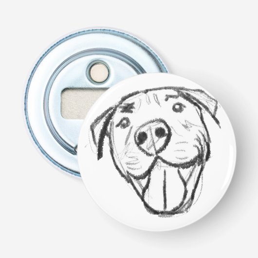 Décapsuleur dessin pitbull simple amoureux des chiens noir bla (Devant)