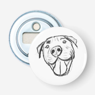 Décapsuleur dessin pitbull simple amoureux des chiens noir bla