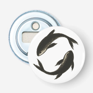 Décapsuleur Deux Koi - Poisson à pinceau d'encre sur ouverture