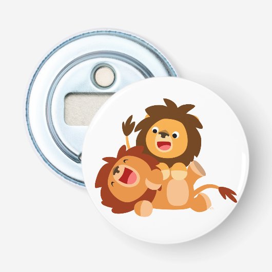 Décapsuleur Deux Lions de dessin joués Ouvrage de la bouteille (Devant)