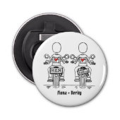 Décapsuleur Deux Mariées Biker Moto Mariage Faveur (Devant)