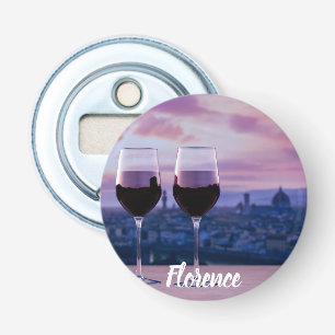 Décapsuleur Deux verres de vin rouge sur la ligne d'horizon de