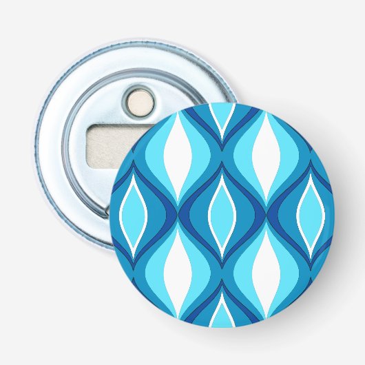 Décapsuleur Diamants Modernes Du Milieu Du Siècle, Blues Denim (Devant)