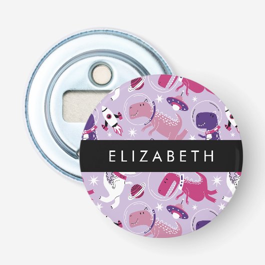 Décapsuleur Dinosaures Spatiaux, Dinosaures Mignons, Étoiles,  (Devant)