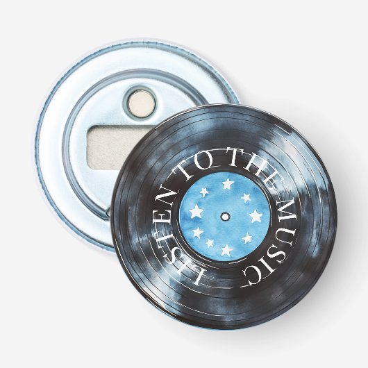 Décapsuleur Disque de musique Aqua Blue Black (Devant)