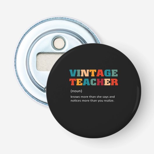 Décapsuleur Don de l'enseignant Enseignant Vintage (Devant)