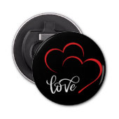 Décapsuleur Double Heart 'Love' Badge/Pin Button (Devant)