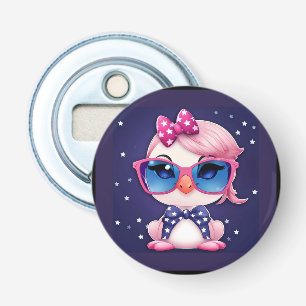 Décapsuleur Drapeau américain avec dessin animé de flamant ros